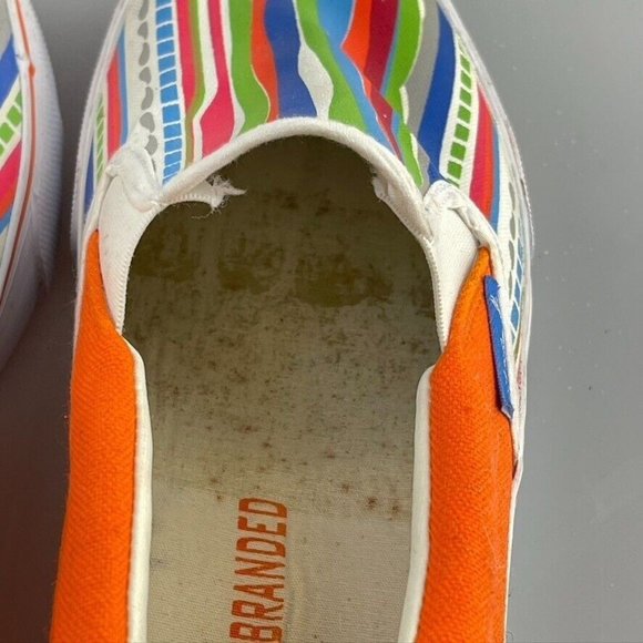 MAKAVELI BRANDED FLY BOY Shoes Multicolor Painted Stripe Canvas Slip-on Mens 13M - Picture 11 of 13